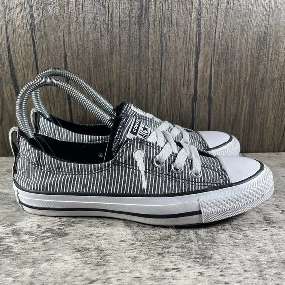 Converse Black and White Striped Sneakers - Picture 3 of 9